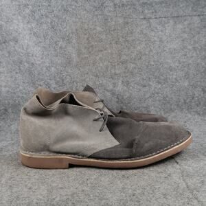 Robert Wayne Shoes Mens 10.5 Chukka Boots Leather Two Tone Grey Casual Derby